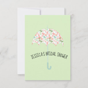 Invitación Ducha de paraguas floral