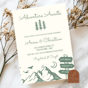 Invitación Ducha de Pareja Aventura Caprichosa Dibujada a Man