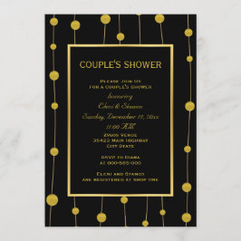 Invitación Ducha de pareja boda moderna de Relieve metalizado