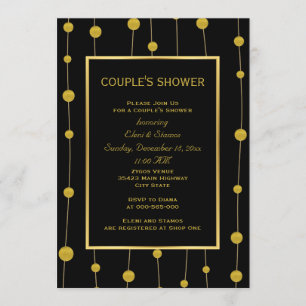 Invitación Ducha de pareja boda moderna de Relieve metalizado