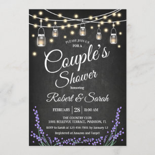 Invitación Ducha de pareja - Chalkboard de lavanda