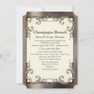 Invitación Ducha de pareja de papel de aluminio-oro-plata-lat