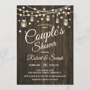 Invitación Ducha de pareja - Madera rústica