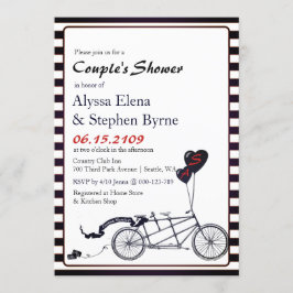 Invitación Ducha de pareja moderna en bicicleta de tándem dul