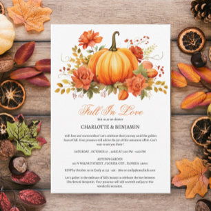 Invitación Ducha de Pareja Otoñal de Calabaza Rústica