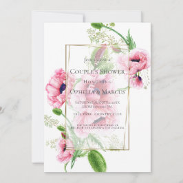 Invitación DUCHA DE PAREJA | Ramo de amapola rosa