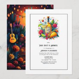 Invitación Ducha de Pareja Tacos & Tequila Fiesta Mexicana Di