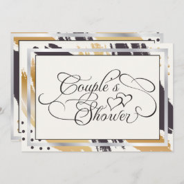 Invitación Ducha de pareja | Tipografía de pinturas modernas