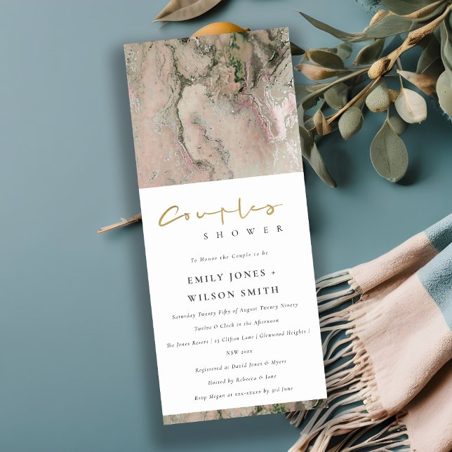 INVITACIÓN DUCHA DE PAREJAS AGOTADAS DE ORO MODERNAS DE RUBOR (Subido por el creador)