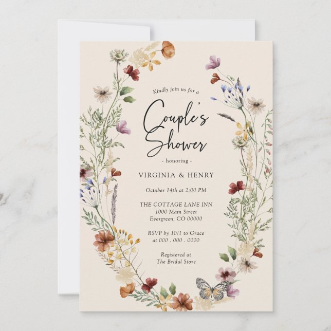 Invitación Ducha de Parejas Boho (Anverso)