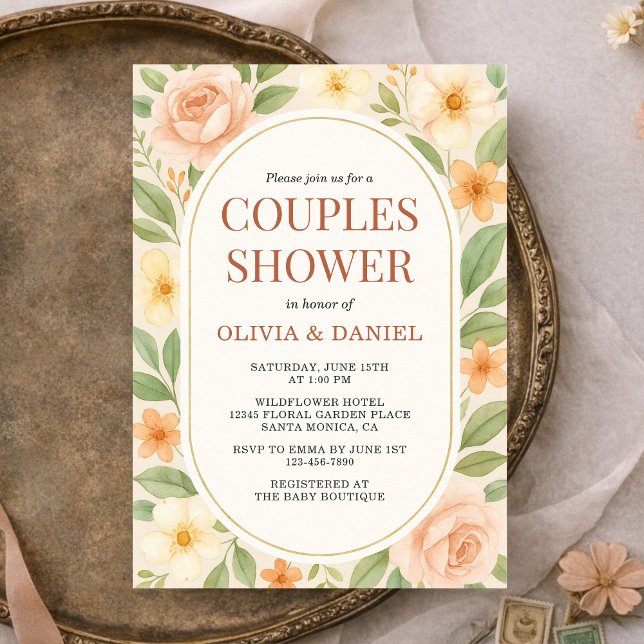 Invitación Ducha de parejas botánicos florales (Subido por el creador)