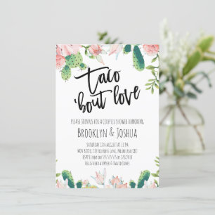 Invitación Ducha de parejas Cactus Pink Taco 'bout Love