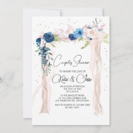 Invitación Ducha de parejas con arco floral de Borgoña temper
