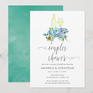 Invitación Ducha de parejas con degustación de vinos boho de