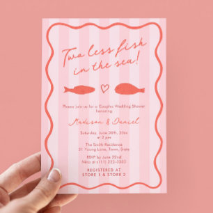 Invitación Ducha de parejas con dos peces menos en el mar dib