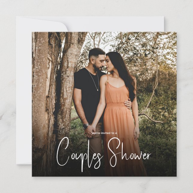 Invitación Ducha de Parejas con Foto Moderna (Anverso)