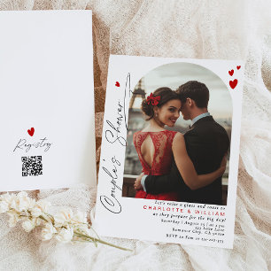 Invitación Ducha de parejas con foto moderna simple