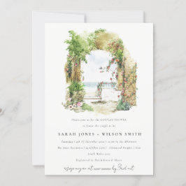 Invitación Ducha De Parejas De Acanto Marítimo De Arco Floral