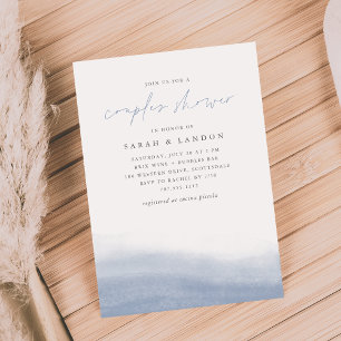 Invitación Ducha De Parejas De Acuarela Costera Ebb Tide