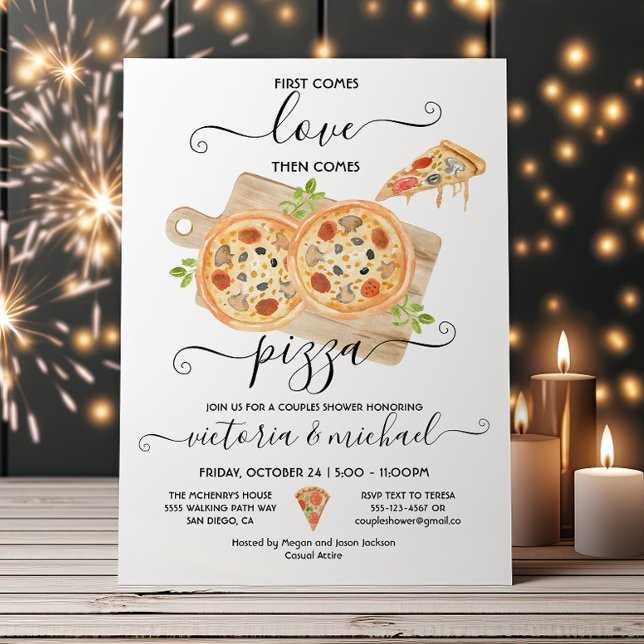 Invitación Ducha de parejas de amor y pizza (Subido por el creador)