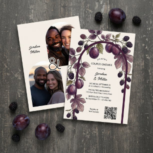 Invitación Ducha de parejas de arco de higo ciruela moderna o
