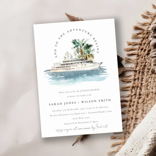 Invitación Ducha de Parejas de Ataque de Palm Seascape Dusky  (Subido por el creador)