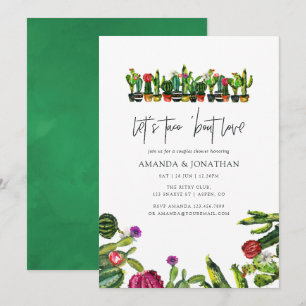 Invitación Ducha de parejas de cactus suculentos