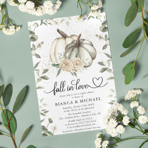 Invitación Ducha de parejas de calabaza blanca de otoño