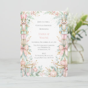 Invitación Ducha de parejas de cascanueces pastel de Navidad