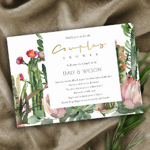 INVITACIÓN DUCHA DE PAREJAS DE FLORES DE BOHO PINK FLORAL CAC