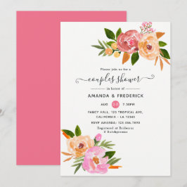 Invitación Ducha de parejas de flores de primavera