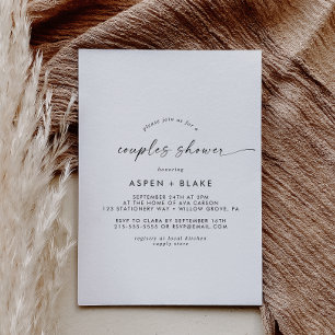 Invitación Ducha de parejas de guiones modernos