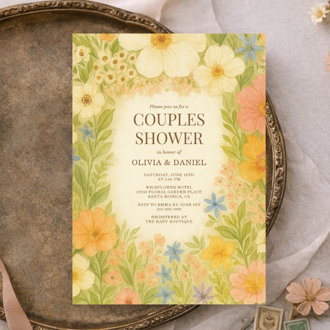 Invitación Ducha de parejas de jardín botánico floral (Subido por el creador)