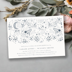 Invitación Ducha De Parejas De Luna De Noche Starry De La Mar