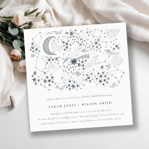 Invitación Ducha De Parejas De Luna De Noche Starry De La Mar