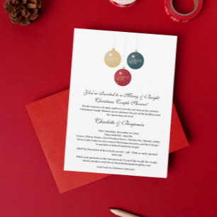 Invitación Ducha de parejas de Navidad elegante