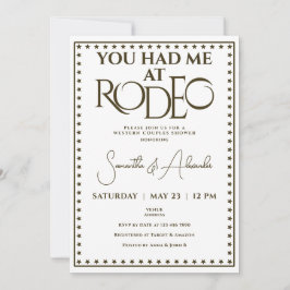 Invitación Ducha de parejas de novias de rodeo occidental