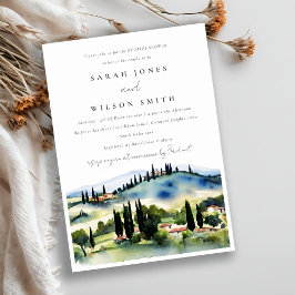 Invitación Ducha de Parejas de Paisaje Acuático de la Toscana