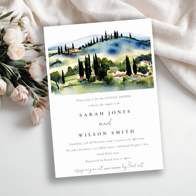 Invitación Ducha de Parejas de Paisaje Acuático de la Toscana (Subido por el creador)