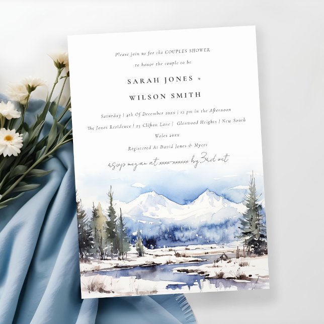 Invitación Ducha de Parejas de Paisaje de Esquí de la Montaña (Subido por el creador)