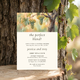 Invitación Ducha de parejas de viñedo The Perfect Blend