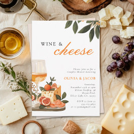 Invitación Ducha de Parejas de Vino y Queso