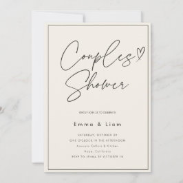Invitación Ducha de parejas elegante, minimalista moderna