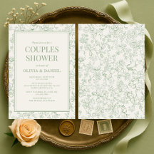 Ducha de Parejas Floral Francesa Verde Salvia Marf
