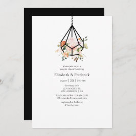 Invitación Ducha de Parejas Florales Boho Geométrico Terrariu