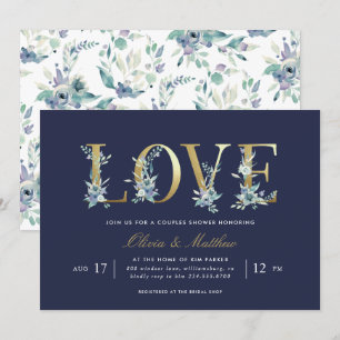 Invitación Ducha De Parejas Florales De Lujo