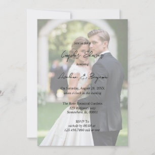 Invitación Ducha de Parejas Fotográficas de Gradiente Cardíac