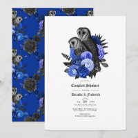 Ducha de parejas góticas de búhos azul real glamou