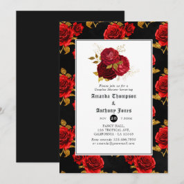 Invitación Ducha de parejas góticas florales