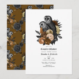 Invitación Ducha de parejas góticas glamurosas vintage con bú